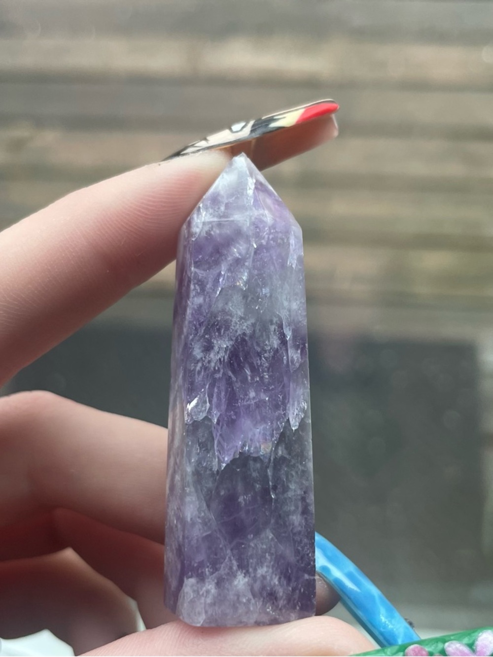 Chevron Amethyst Crystal Tower